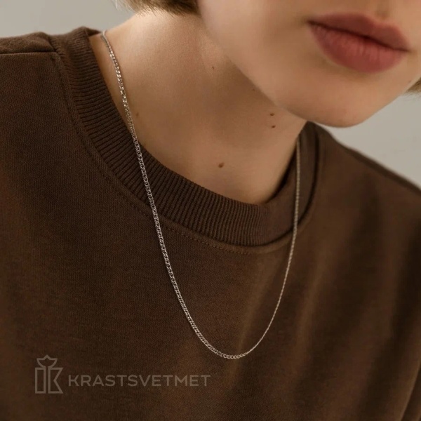 Цепь из серебра 925, плетение «Ромб двойной»